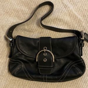 Authentic Coach Black Leather Hobo Bag C063-10316